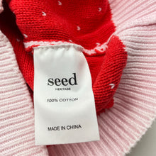 Load image into Gallery viewer, Girls Seed, knitted cotton hooded cardigan (light marks cuffs), FUC, size 0,  