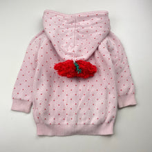 Load image into Gallery viewer, Girls Seed, knitted cotton hooded cardigan (light marks cuffs), FUC, size 0,  