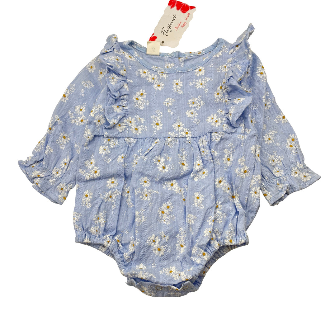 Girls Fuyimei, floral ruffle romper, NEW, size 0,  