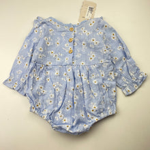 Load image into Gallery viewer, Girls Fuyimei, floral ruffle romper, NEW, size 0,  