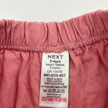 Load image into Gallery viewer, Girls Next, pink cotton shorts, elasticated, GUC, size 3-4,  