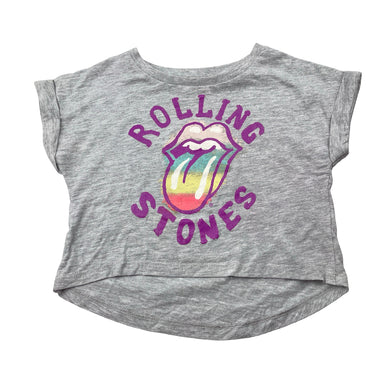 Girls The Rolling Stones, grey marle tee / top (small mark), FUC, size 1,  