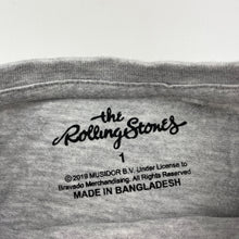 Load image into Gallery viewer, Girls The Rolling Stones, grey marle tee / top (small mark), FUC, size 1,  