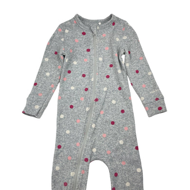 Girls COUNTRY ROAD, organic cotton blend zip romper, EUC, size 0,  