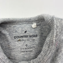Load image into Gallery viewer, Girls COUNTRY ROAD, organic cotton blend zip romper, EUC, size 0,  