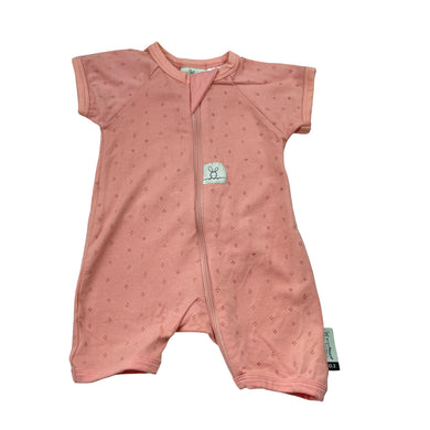 Girls ergoPouch, 0.2 TOG layer organic cotton zip romper, EUC, size 000,  
