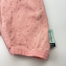 Load image into Gallery viewer, Girls ergoPouch, 0.2 TOG layer organic cotton zip romper, EUC, size 000,  