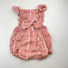 Load image into Gallery viewer, Girls Baby Berry, floral linen / viscose summer romper, EUC, size 1,  