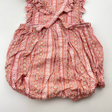 Load image into Gallery viewer, Girls Baby Berry, floral linen / viscose summer romper, EUC, size 1,  