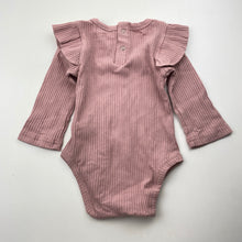 Load image into Gallery viewer, Girls Julien + Co, ribbed ruffle bodysuit / romper, EUC, size 00,  