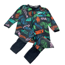 Load image into Gallery viewer, Boys BONDS, Hot Wheels zip Wondersuit / zippy / romper (wash fade), FUC, size 1,  