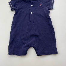 Load image into Gallery viewer, Boys Next, navy cotton polo romper, EUC, size 0000,  