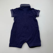 Load image into Gallery viewer, Boys Next, navy cotton polo romper, EUC, size 0000,  