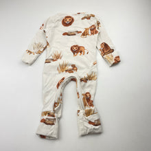 Load image into Gallery viewer, Unisex Snuggle Hunny, stretchy organic cotton blend romper, lions, EUC, size 000,  