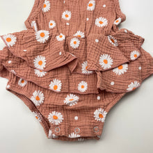 Load image into Gallery viewer, Girls floral, ruffle romper, GUC, size 1-2,  