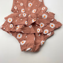 Load image into Gallery viewer, Girls floral, ruffle romper, GUC, size 1-2,  