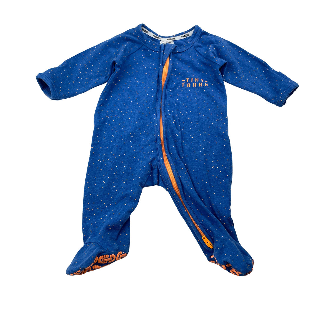 Boys TRADIE baby, TINY TOUGH zip coverall / romper, GUC, size 0000,  