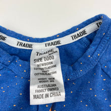 Load image into Gallery viewer, Boys TRADIE baby, TINY TOUGH zip coverall / romper, GUC, size 0000,  