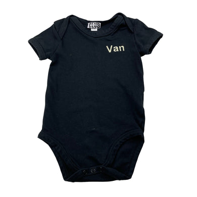 Boys SWEATER CLUB, embroidered bodysuit / romper, Van, EUC, size 0,  