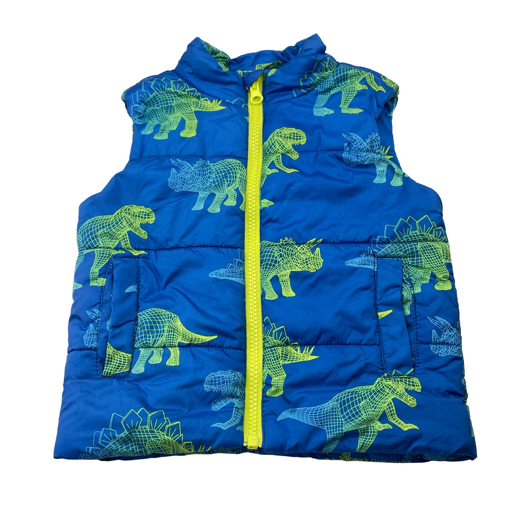 Boys Anko, puffer vest / sleeveless jacket, dinosaurs, GUC, size 2,  