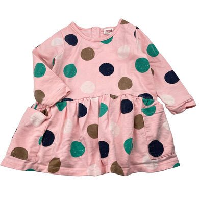 Girls Seed, cotton long sleeve dress, GUC, size 0, L: 35cm