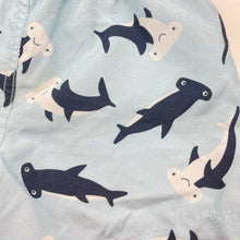 Load image into Gallery viewer, Boys lightweight, board shorts, elasticated, sharks, GUC, size 0,  