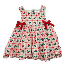 Load image into Gallery viewer, Girls Baby Baby, lightweight cotton Christmas dress, EUC, size 1, L: 40cm