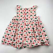 Load image into Gallery viewer, Girls Baby Baby, lightweight cotton Christmas dress, EUC, size 1, L: 40cm