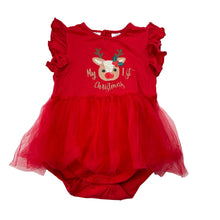 Load image into Gallery viewer, Girls Baby Berry, Christmas tutu romper, reindeer, EUC, size 1,  