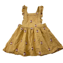 Load image into Gallery viewer, Girls Anko, embroidered corduroy cotton overalls dress, EUC, size 1, L: 38cm