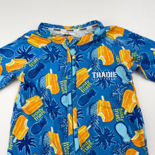 Load image into Gallery viewer, Unisex TRADIE baby, Frosty Fruits zip coverall / romper, GUC, size 000,  