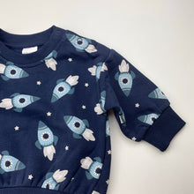 Load image into Gallery viewer, Boys Baby Berry, fleece-lined sweater / jumper, rockets, EUC, size 00,  