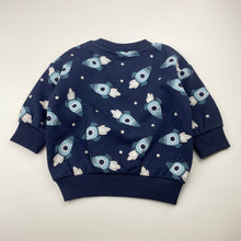 Load image into Gallery viewer, Boys Baby Berry, fleece-lined sweater / jumper, rockets, EUC, size 00,  