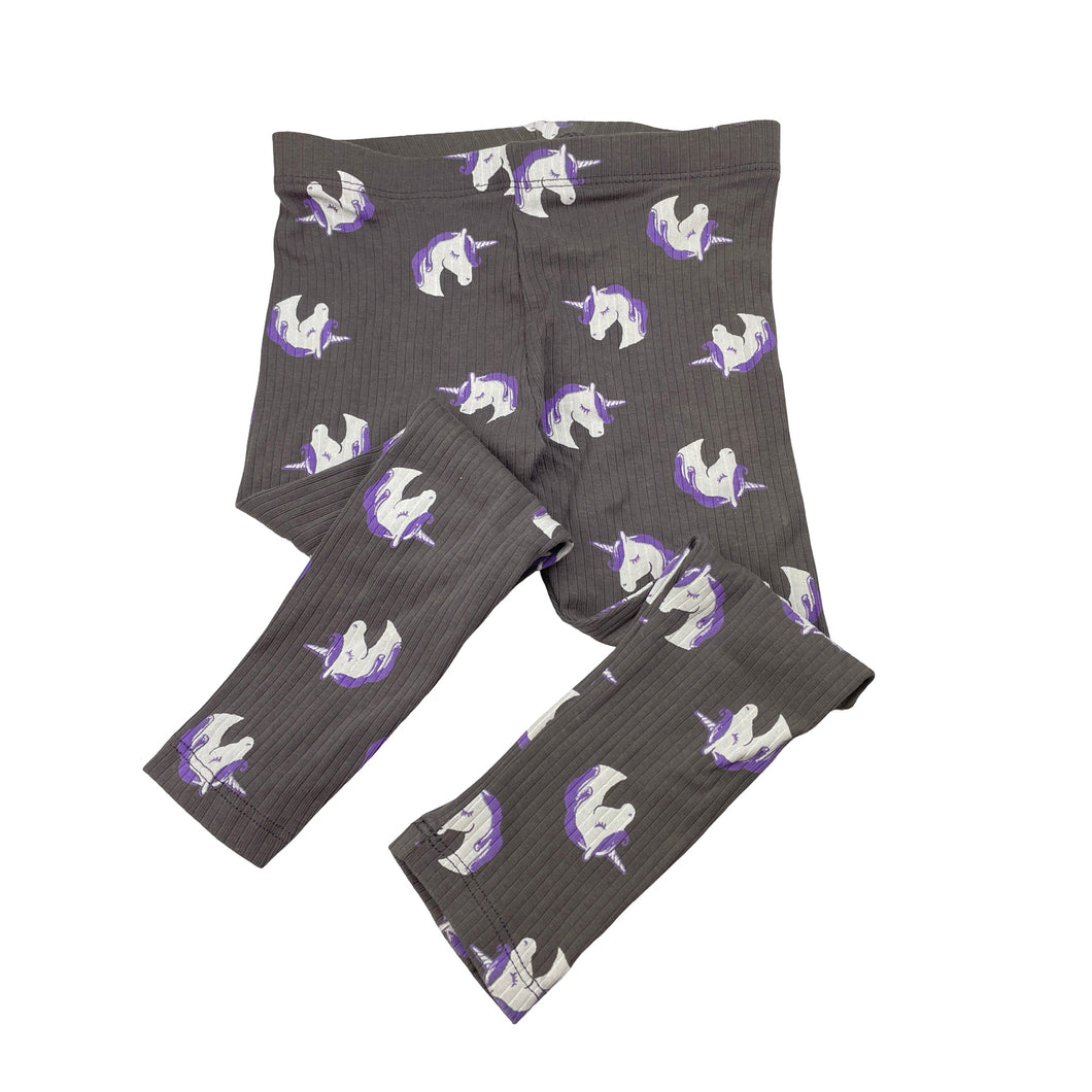 Girls KID, ribbed leggings, unicorns, EUC, size 2,  