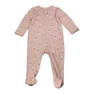 Girls floral, cotton zip coverall / romper, EUC, size 0,  