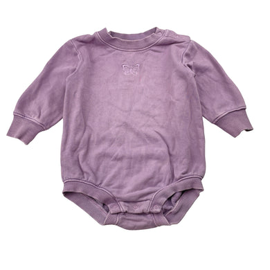 Girls Baby Berry, purple sweater romper, butterfly, FUC, size 0,  
