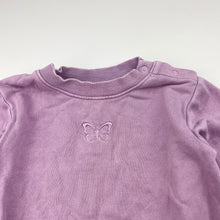 Load image into Gallery viewer, Girls Baby Berry, purple sweater romper, butterfly, FUC, size 0,  