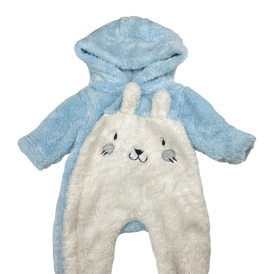 Unisex Dymples, soft fleece zip coverall / romper, EUC, size 0000,  