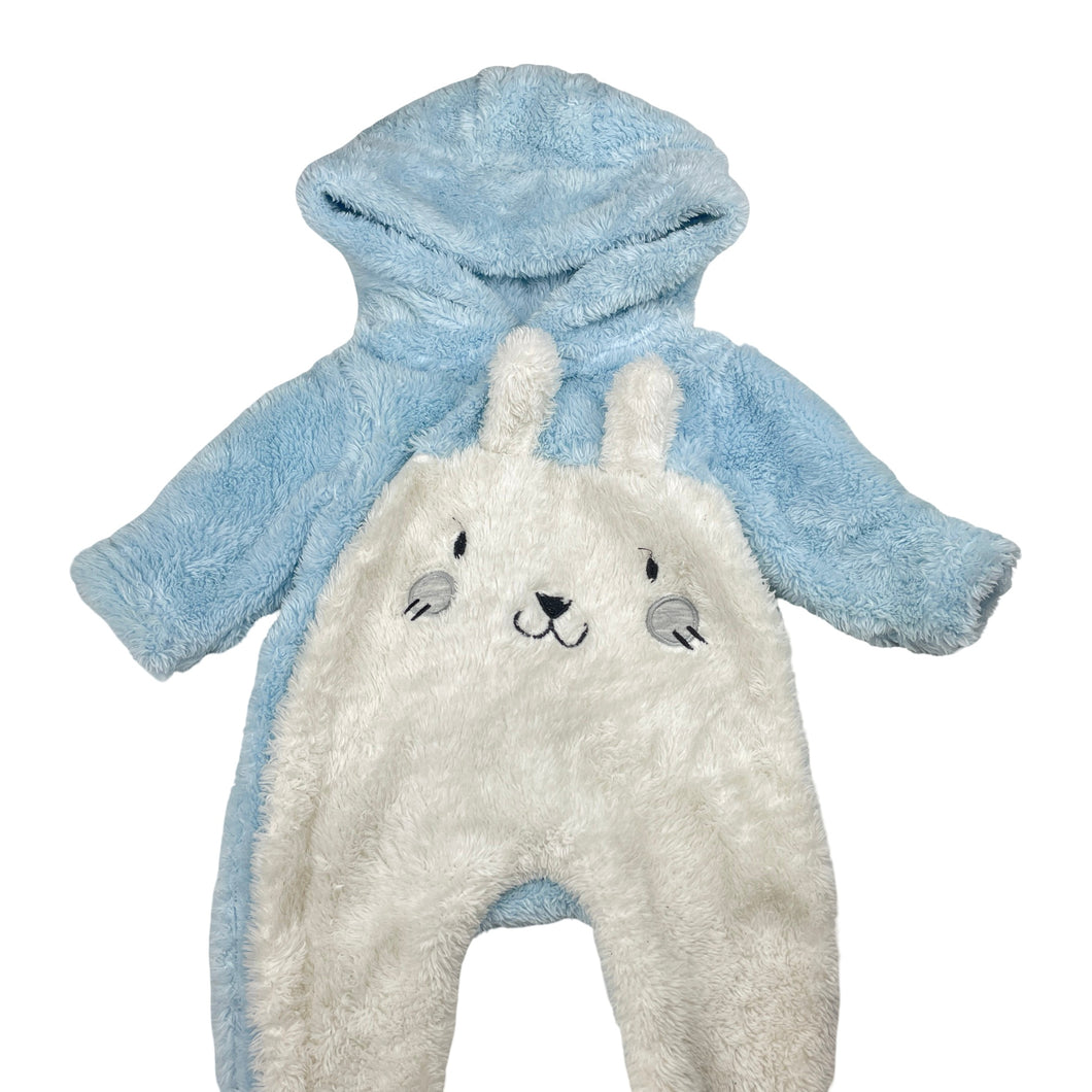 Unisex Dymples, soft fleece zip coverall / romper, EUC, size 0000,  