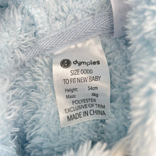 Load image into Gallery viewer, Unisex Dymples, soft fleece zip coverall / romper, EUC, size 0000,  