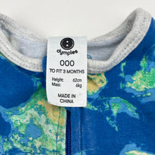 Load image into Gallery viewer, Unisex Dymples, stretchy zip romper (wash fade), FUC, size 000,  