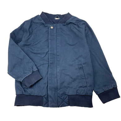 Boys navy , cotton jacket, no labels, armpit-armpit: 34cm, shoulder-cuff: 35cm, GUC, size 4-5,  