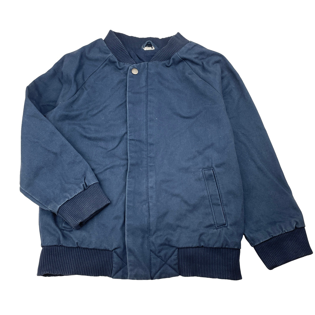 Boys navy , cotton jacket, no labels, armpit-armpit: 34cm, shoulder-cuff: 35cm, GUC, size 4-5,  