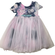 Load image into Gallery viewer, Girls Cotton On, AC DC tie-dye &amp; tulle dress (cracked print), FUC, size 6, L: 60cm