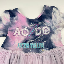 Load image into Gallery viewer, Girls Cotton On, AC DC tie-dye &amp; tulle dress (cracked print), FUC, size 6, L: 60cm