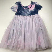 Load image into Gallery viewer, Girls Cotton On, AC DC tie-dye &amp; tulle dress (cracked print), FUC, size 6, L: 60cm