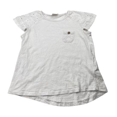 Girls Zara, white cotton tee / top, FUC, size 5,  
