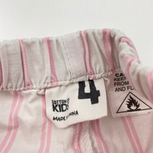 Load image into Gallery viewer, Girls Cotton On, lightweight cotton pyjama shorts (mark right leg), FUC, size 4,  