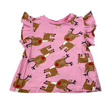 Load image into Gallery viewer, Girls Dymples, cotton Christmas tee / top, reindeer, GUC, size 0,  