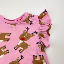 Load image into Gallery viewer, Girls Dymples, cotton Christmas tee / top, reindeer, GUC, size 0,  
